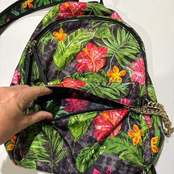 Victorias Secret Tropical Floral Print Backpack With Chain Detail - Picture 7 of 8